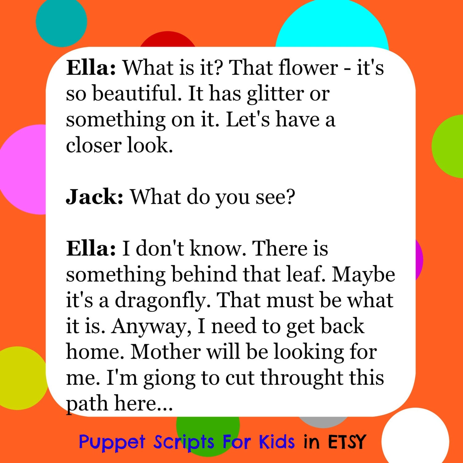 Ella Script Jack & Ella - 1 Printable Play - FREE Character Templates Included! - Etsy