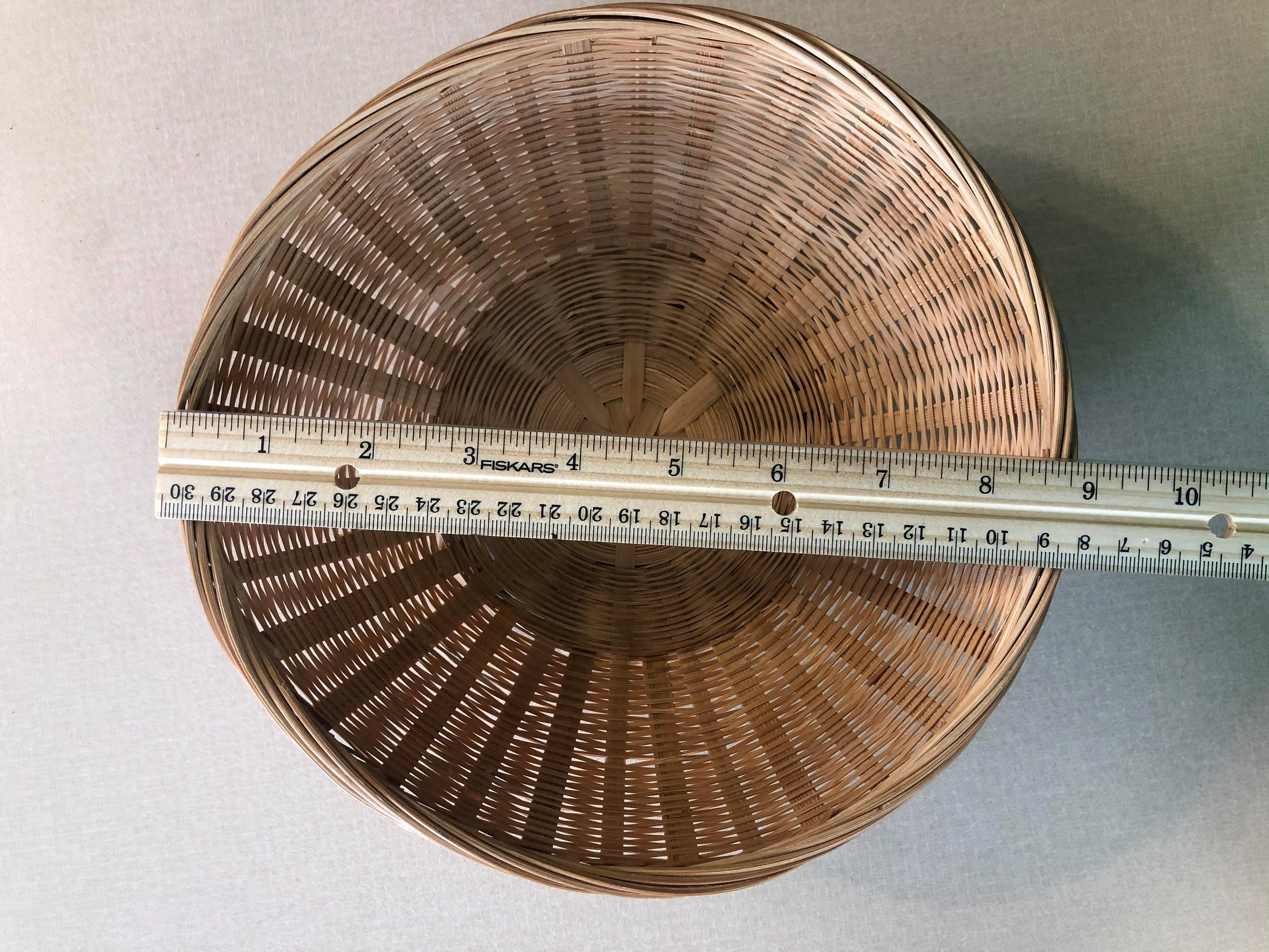 Vintage Circle Basket Wicker Basket Farmhouse Basket Basket Etsy UK