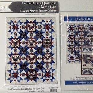 Quilting Treasures, United Stars Quilt Kit 55.5x73, American Tapestry