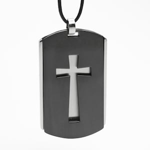 High Cross Stainless Steel Dog Tag Pendant