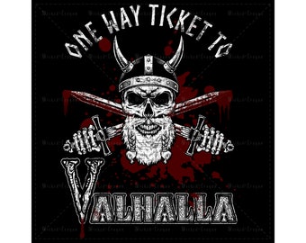 Enkele reis naar Valhalla Viking T-shirt | Noorse Viking-T-shirt | T-shirt Viking-strijder | Vikingen-T-shirt | Vikingenwalhalla