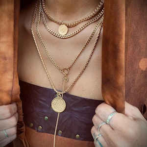 Gold Multi cain necklace ,gold layered necklace , dangle necklace , multi strand necklace , boho necklace ,Gold filled chain,drop necklace