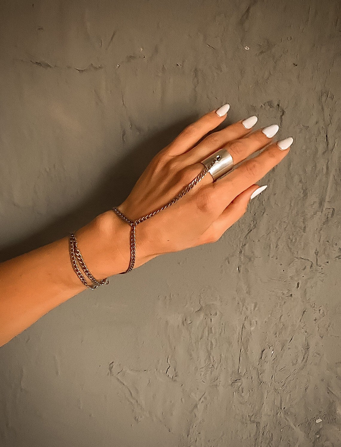 Ring Bracelet Hand Bracelet Slave Bracelet Link Silver Etsy