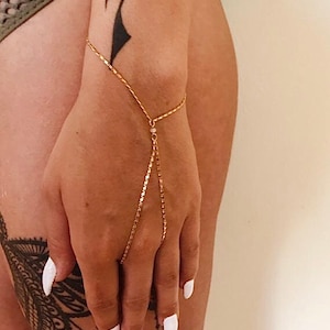 Gold Hand Bracelet, Body Chain Jewelry, Gold Hand Chain Ring, slave bracelet, Festival Jewelry, Dainty Ring Bracelet, Finger Bracelet