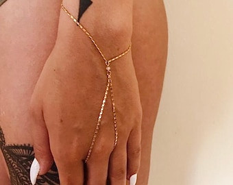 Gold Hand Bracelet, Body Chain Jewelry, Gold Hand Chain Ring, slave bracelet, Festival Jewelry, Dainty Ring Bracelet, Finger Bracelet