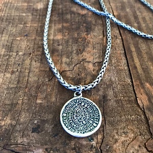 Silver Necklace for Men, Coin Necklace, Ancient Necklace, Boho Jewelry for Men, Medalion Necklace, Boho Chic Necklace, Silver Chain Necklace