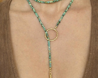Turquoise Necklace, healingstone Necklace,drop  necklace, Turquoise Jewelry, finestones necklace, Lariat Necklace, Y Necklace,drop necklace