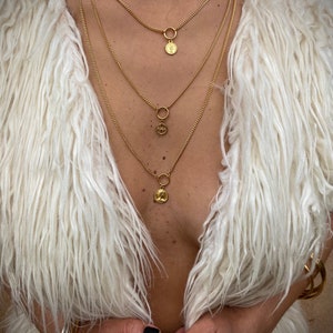 Multi chain necklace, gold layered necklace, gold link chain,coin pendant, statement necklace, dangle necklace, boho necklace, gold chain