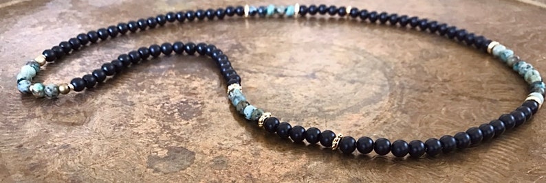 Boho Necklace Black Bead Necklace Unique Bead Necklaces Beaded Necklace Men Onyx Necklace Fashion Beads Necklace Tribal Jewelry Men