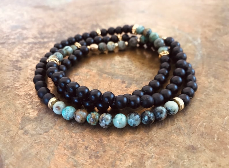 Boho Necklace Black Bead Necklace Unique Bead Necklaces Beaded Necklace Men Onyx Necklace Fashion Beads Necklace Tribal Jewelry Men
