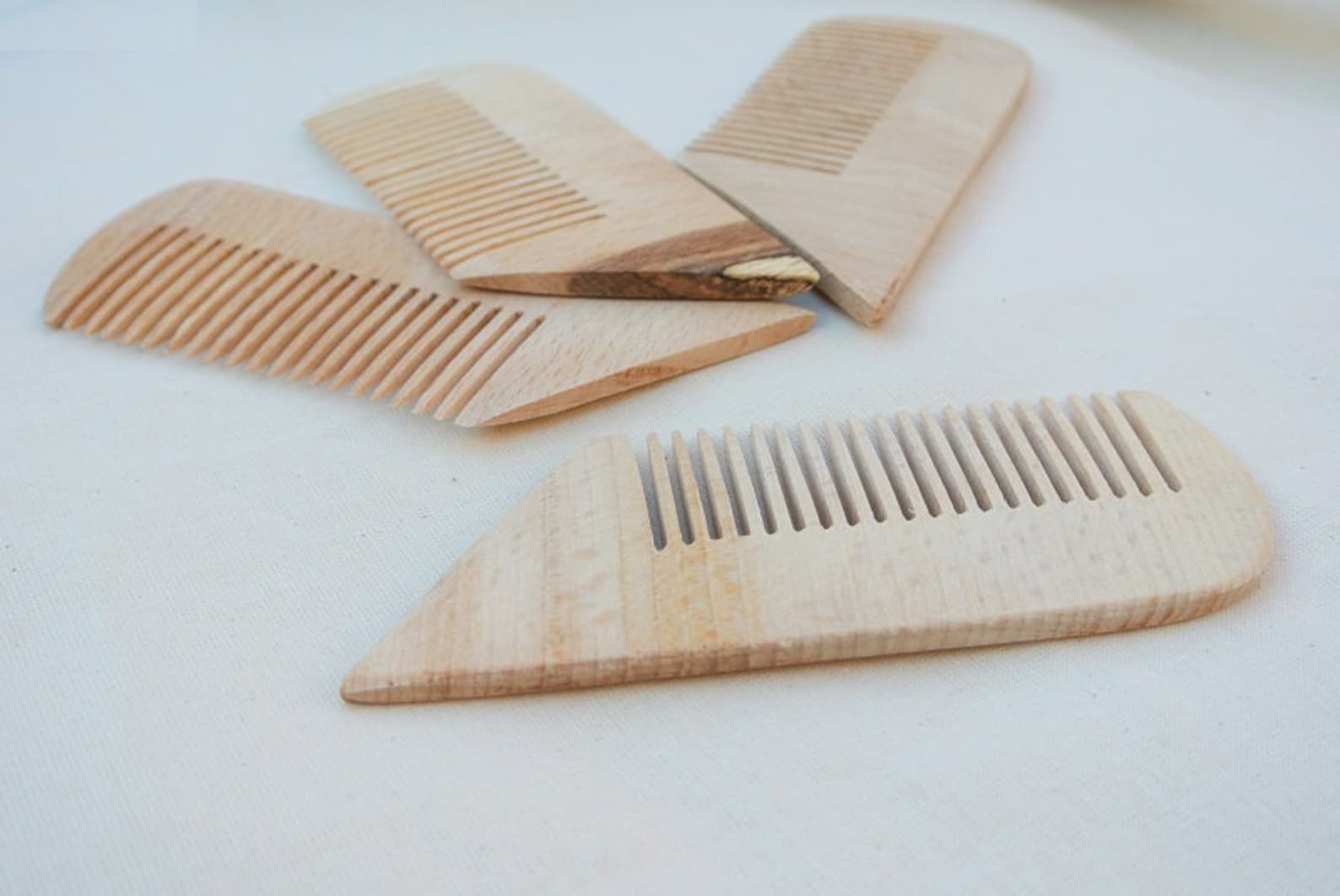 Set of 4 wood combs. Unfinished wooden combs. Wood combs. Etsy