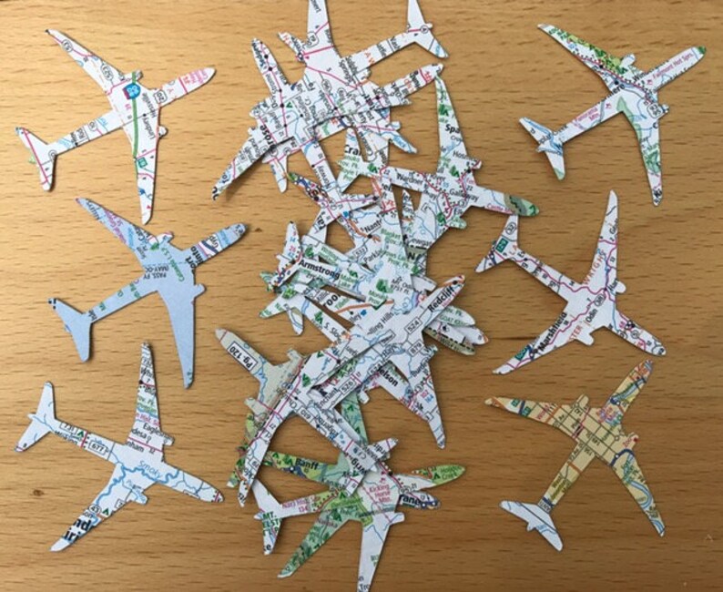 Airplane Confetti, 50 Pieces, 2-inch, Travel Theme Decoration image 2