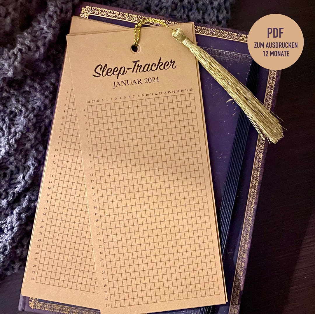 Sleep Tracker 12 Monthly Cards Printable Daily Sleep Journal Sleep ...