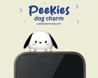 PEEKIES Dog Peeking Sticker Phone Charm - Cute Gift Tech Accessories