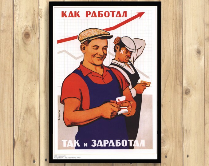 Vintage Soviet Wall Art - Communist Propaganda Poster for Home Décor Ideal Housewarming Gift