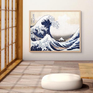 La gran ola de Kanagawa Katsushika Hokusai - Grabado en madera japonés Estilo Japandi Arte asiático Ukiyo-e Periodo Edo