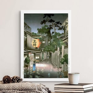 Impresión de arte japonés Tsuchiya Koitsu Noche en Ushigome Ukiyo-e Póster Arte de pared del período Edo