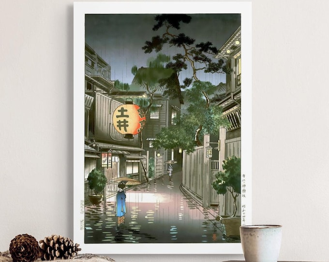Japan Art Print Tsuchiya Koitsu Evening at Ushigome Ukiyo-e Poster Edo Period Wall Art