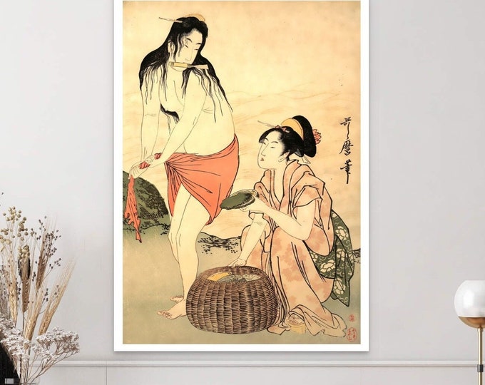 Kitagawa Utamaro 1788 Abalone Divers Ukiyo-e Wall Art - Edo Period Japanese Woodblock Print