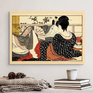 Utamakura Poem of the Pillow 1788 Kitagawa Utamaro Vintage Japanese Woodblock Print Japandi Style Art