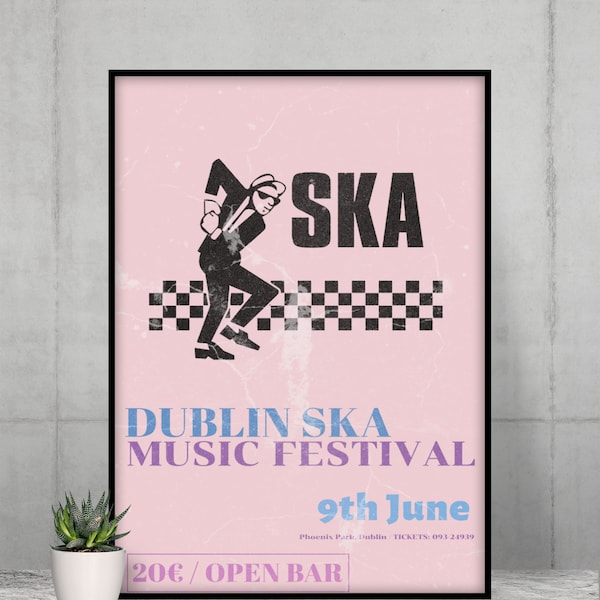 Ska Poster Ska Concert Poster Ska Music Print - Living Room Prints Art Reproduction Wall Art