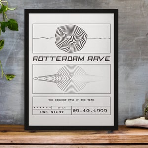 Rotterdam Rave Rotterdam Techno music poster Techno Poster Gabber Music Poster Electro music Gabber Poster - Living Room Prints Wall Art