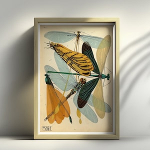 Póster de calidad superior: arte mural con insectos, impresión científica vintage, póster de insectos, ilustraciones de Larousse, arte mural
