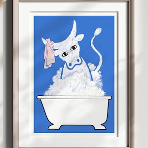 Niedliches Kuh Poster für Badezimmer oder Kinderzimmer