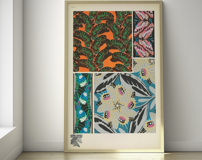 Antique Butterfly Wing Pattern Poster  Vintage Botanical Wall Art  Great Gift Idea
