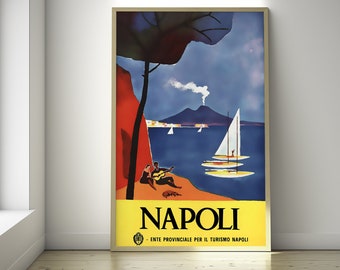 Napoli Poster - Affiche vintage italienne impression Napoli, art mural