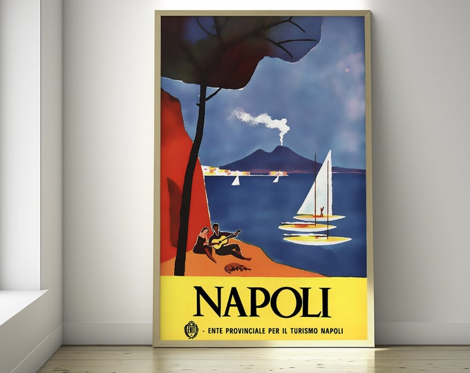 Vintage Napoli Wall Art Print  Premium Quality Italian Poster  Home Décor