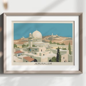 Vintage Jerusalem Travel Poster Premium Qualität Wandkunst aus den 1930er Jahren