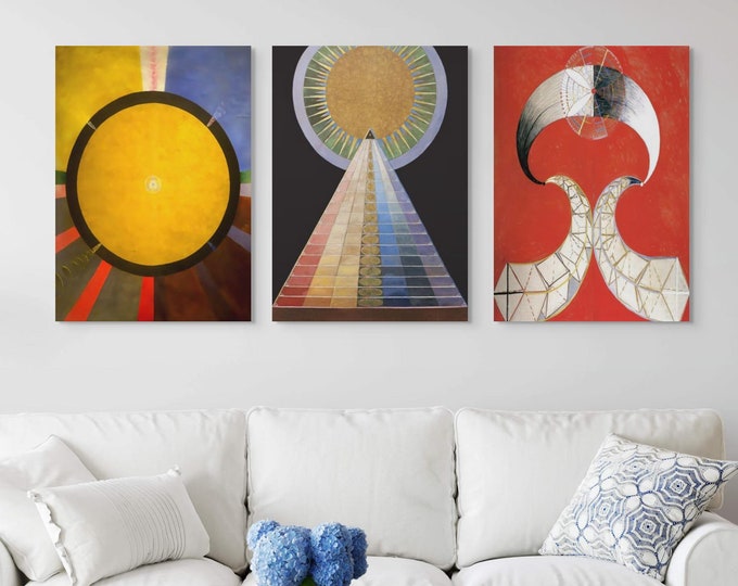 A Set of 3 Hilma af Klint Abstract Art Prints (c. 1915) - Abstract Wall Art