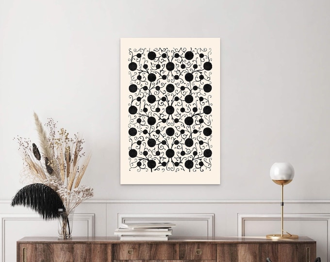 Antique Chinese Botanical Poster  Vintage Flower Illustration Wall Art Minimalist Flower Print