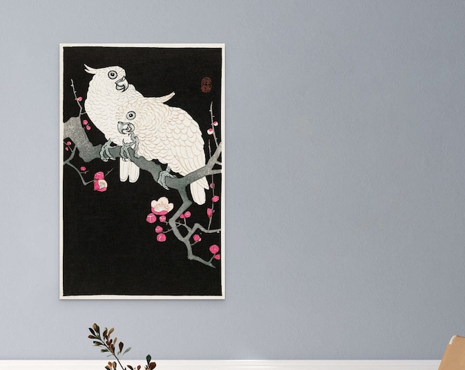 Wall Art Cockatoo and Plum Blossom 1925 by Ohara Koson Ukiyo-e Art Japanese Art Edo Period Japan Wall Art Japanese Wall Art Japanese Print