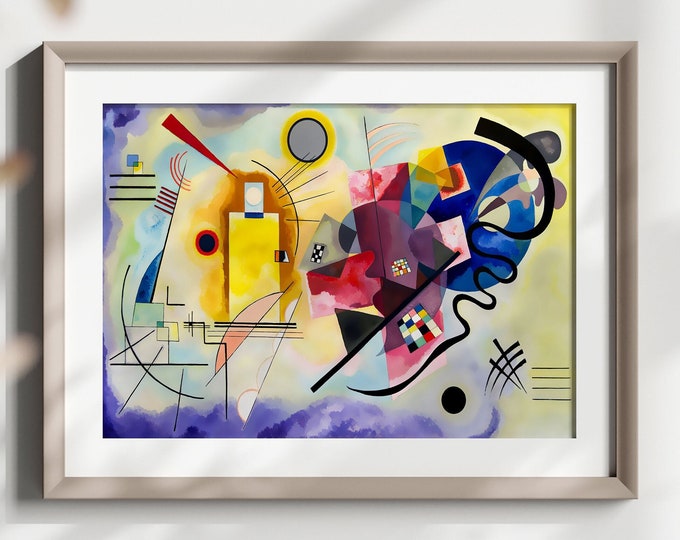 Premium Quality Poster: Wassily Kandinsky Reproduction Jaune-rouge-bleu 1925 Fine Art Abstract Modern Art Prints Retro ating t Wall Art