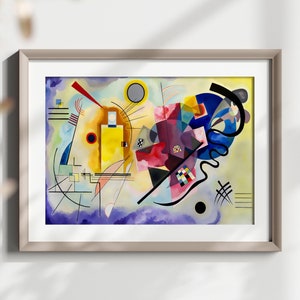 Poster in Premium Qualität: Wassily Kandinsky Reproduktion Jaune-rouge-bleu 1925 Fine Art Abstrakte Moderne Kunst Drucke Retro ating t Wandkunst