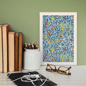 Póster vintage de arte mural botánico de frutas de William Morris, 1862