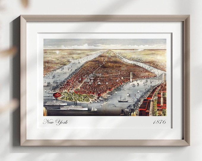 Wall Art Old Map Of New York - Old Map Prints Antique Maps New York Poster Antique Map New York Poster New York Print Map Art