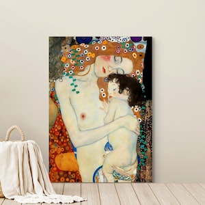 Premium Quality Poster: Gustav Klimt Art Print Mother and Child Klimt Prints Klimt Reproduction  Art Reproduction Nursery Decor Wall Art