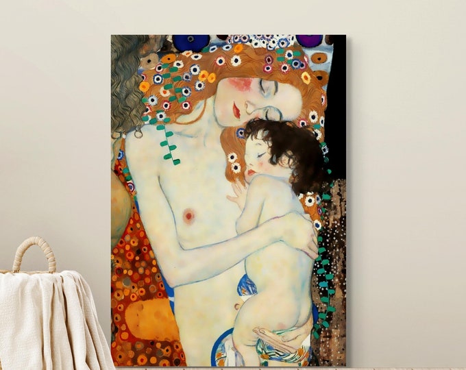 Premium Quality Poster: Gustav Klimt Art Print Mother and Child Klimt Prints Klimt Reproduction  Art Reproduction Nursery Decor Wall Art