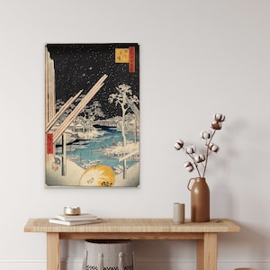 Ukiyo-e Wall Art Print - Fukagawa Lumberyards 1856 Hiroshige - Decoración Asakusa del período Edo