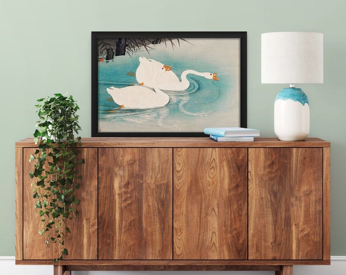 Ohara Koson Geese Amid Reeds 1928 - Ukiyo-e Japanese Wall Art Edo Period Bird Print