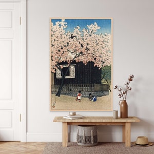 Riproduzione di arte giapponese Primavera sul monte Atago 1921 - Stampa Kawase Hasui Stampa giapponese Poster Ukiyo-e Arte murale giapponese Decorazione giapponese