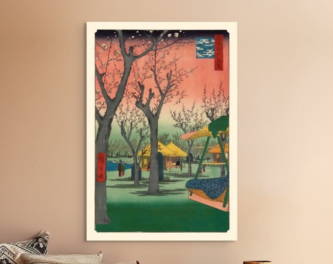 Wall Art Plum Garden at Kamata 1857 Hiroshige Artwork Ukiyo-e Japanese Print Japanese Wall Art Edo Period Woodblock Print