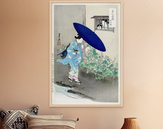 Flowering Hedge Ogata Gekko Art Print - Japanese Ukiyo-e Wall Art Decor Vintage Japan Poster