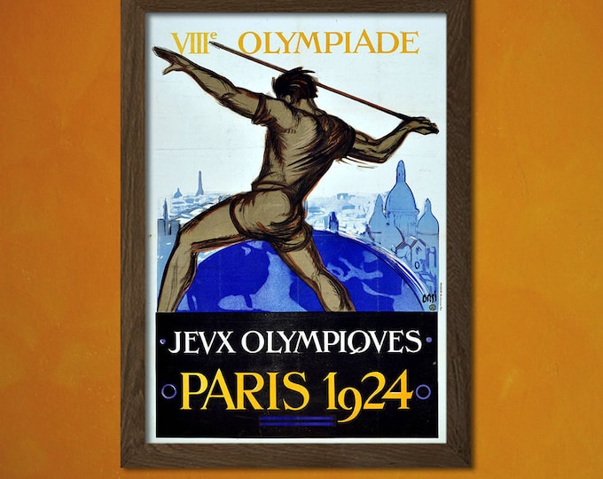 Vintage Olympic games Reproduction poster Paris 1924 Wall art.