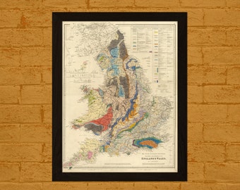 Ancienne Carte De L Angleterre Etsy