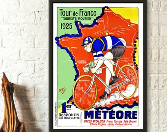 VINTAGE 1948 TOUR DE FRANCE A3 POSTER PRINT