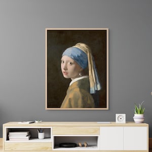 Poster di qualità premium: riproduzione di un'opera d'arte su vera carta per acquerello 1665 Ragazza con l'orecchino di perla Riproduzione artistica di Johannes Vermeer